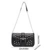 Trend Y2K Rivet Shoulder Bag Retro Spicy Girl Vintage Underarm Bag Fashion Pu Leather Motorcycle Bag Girls