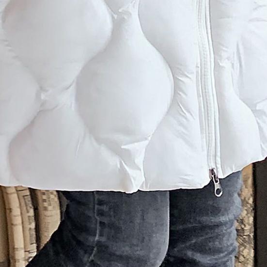 Down Padded Jacket Women's Mid-length Stand-up Collar Winter Korean Version Shiny Over-the-knee Padded Jacket Large Size Loose Solid Color Coats