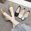 Round Head Thick Heel Single Shoes Women's Spring 2025 New Popular Soft Sole Soft Surface Low Heel Comfortable Not Tired Feet Doudou
