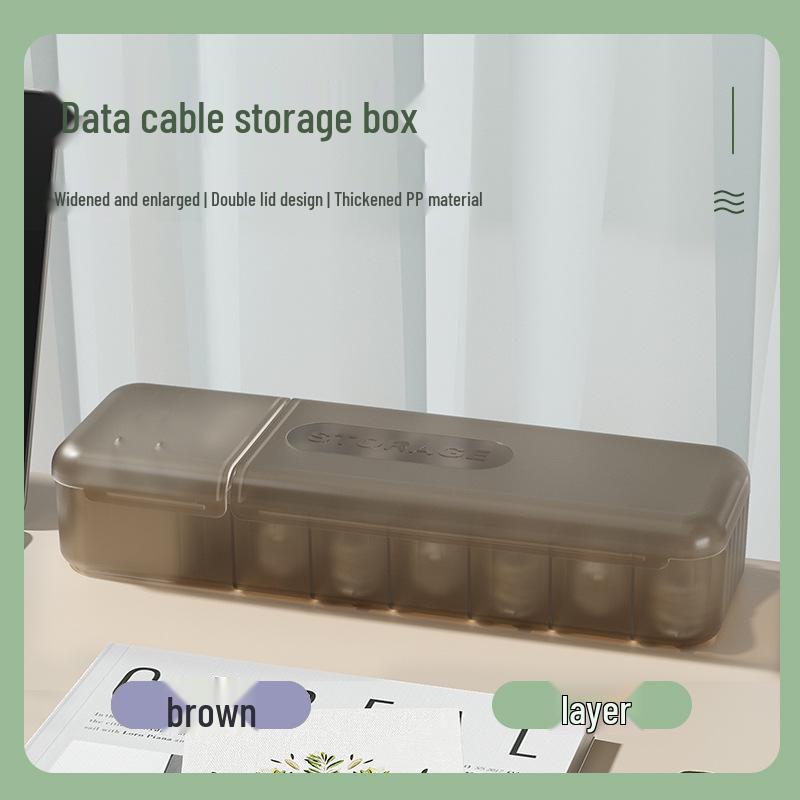 Desktop Cable Organizer and Storage Box for Chargers and Cables