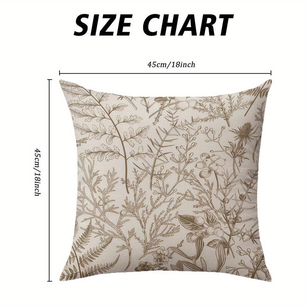 Beige Garden square Jacquard Pillow Cover for Sofa Office Waist Cushion Cover Home Decorative Pillowcase