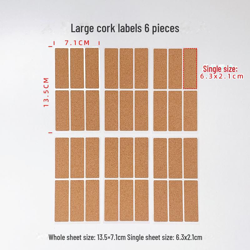 

Бесшовные ретро-бирки из сосновой пробки для кухни - водонепроницаемые, маслостойкие, самоклеящиеся маркировочные наклейки