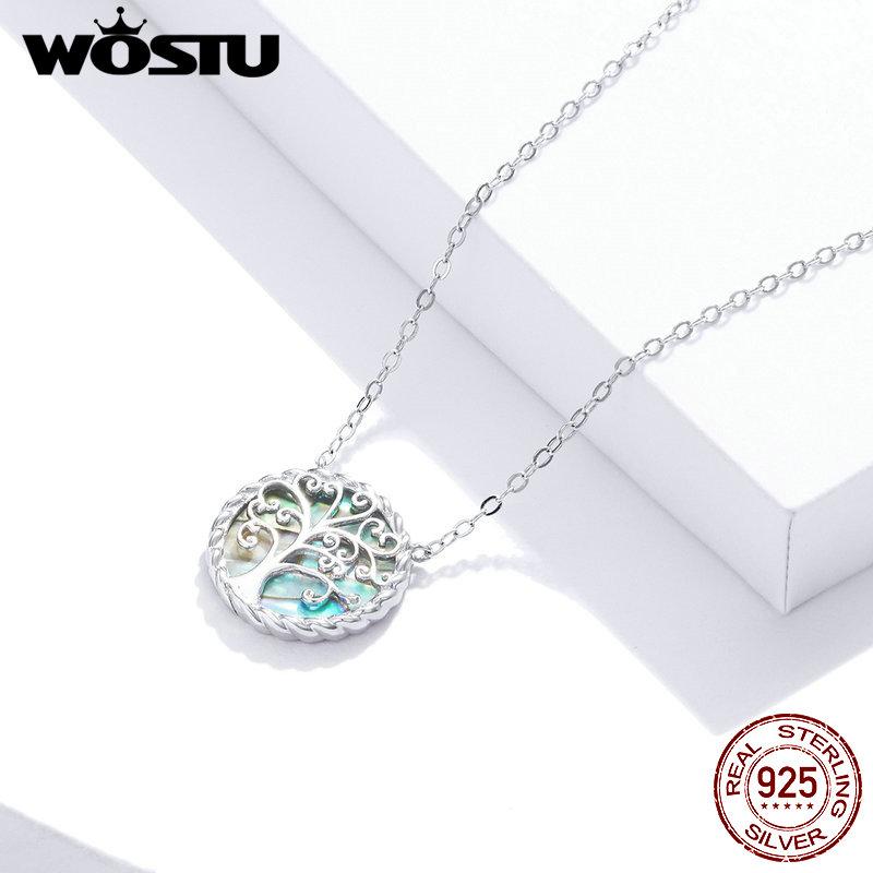 

WOSTU стерлингового серебра 925 пробы ожерелье Древо жизни серебряные ожерелья для женщин ювелирные изделия подарок 925 silver