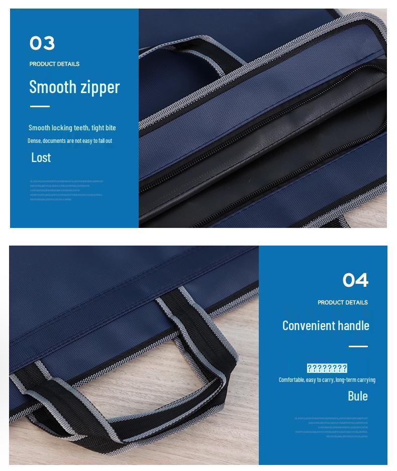 Large Capacity Oxford Cloth Document Holder with Zipper - Business, Meeting & Gift Briefcase