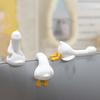 Mini Resin Goose Figurine Funny Resin Small Goose Computer Decor Collectible Cute 3D Craft Sculpture for Office Desk Car Dashboard Home Decor