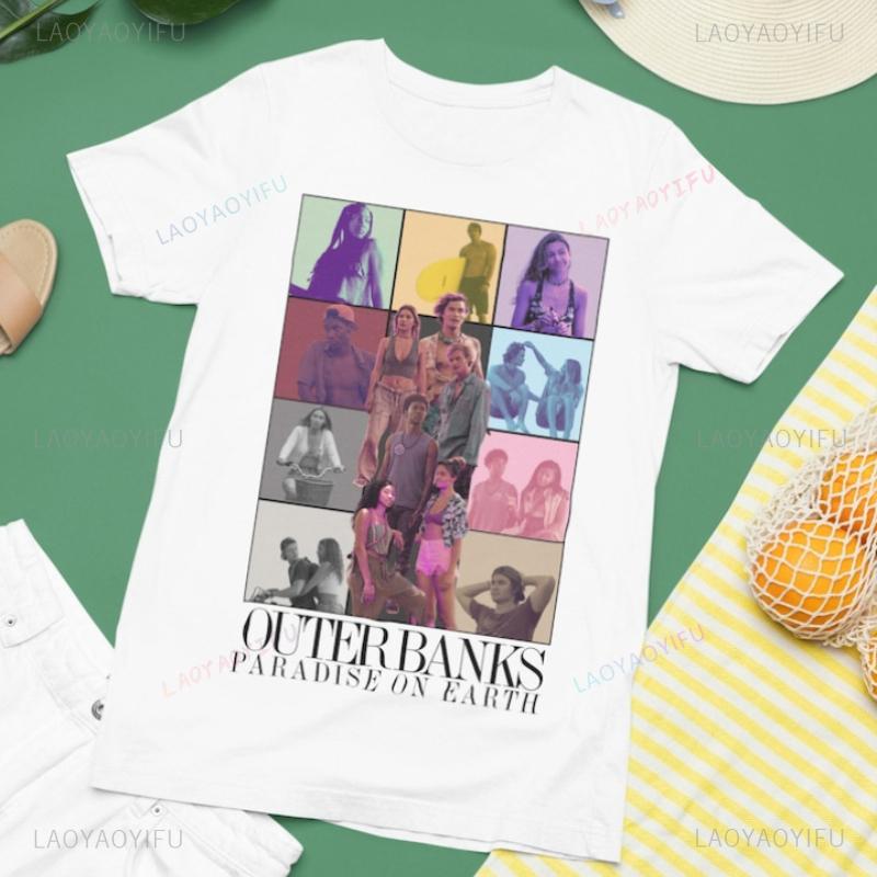 Ráj na Zemi Outer Banks Unisex Tričko Fanoušci seriálu Outer Banks Merchandise Letní dovolená Bavlněné tričko Plážové tričko Topy