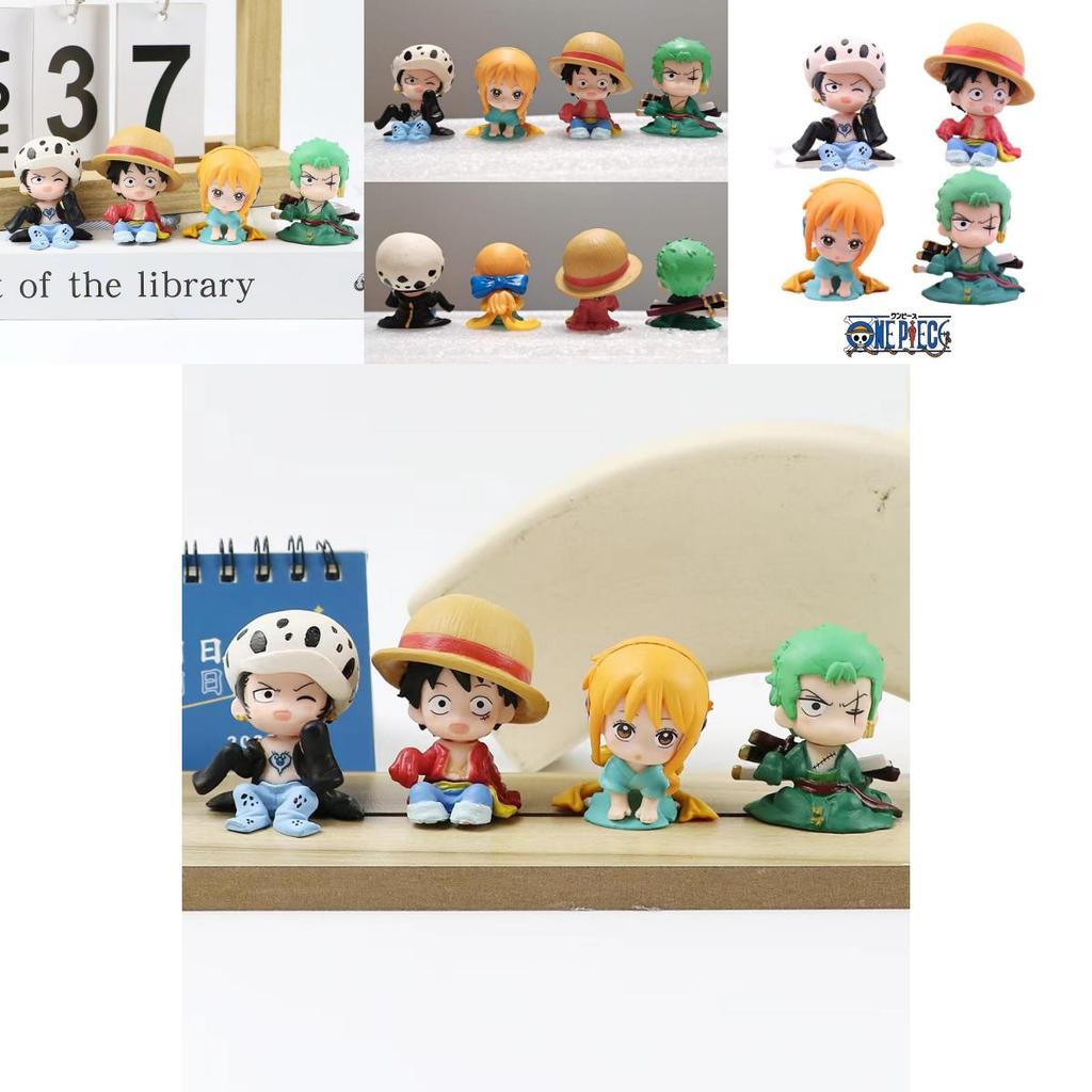 One Piece Action Figure Set With Luffy, Zoro, Nami, And Law Cute And Collectible Anime Toys