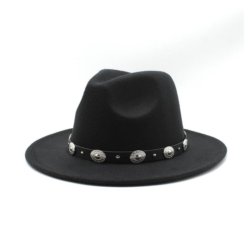 Woolen Hat Ethnic Style Jazz Hat Retro Black Woolen Top Hat Jz-71