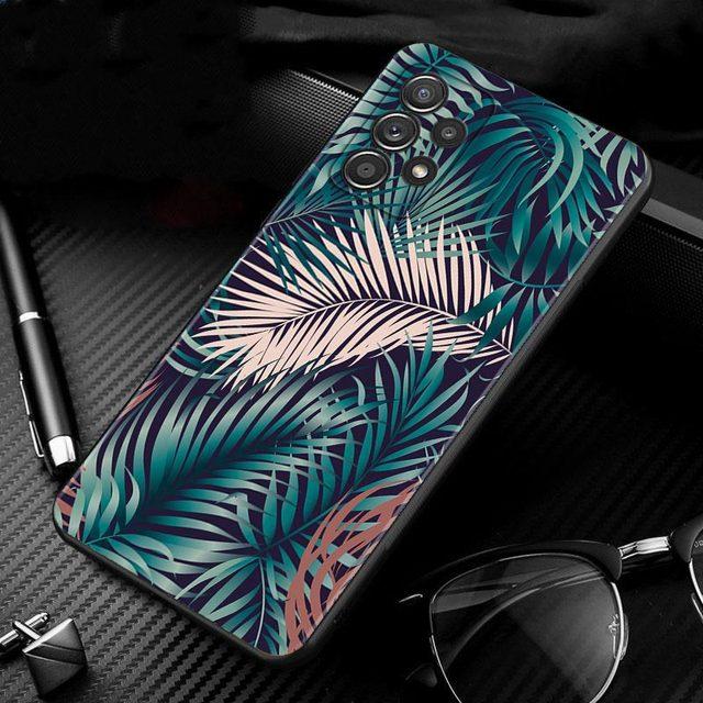 Vintage Banana Leaf Flower Case For Samsung Galaxy A51 A71 A01 A11 A21 A21s A31 A41 A72 A52 A42 A32 A22 A12 A02 A02s F42 Shell