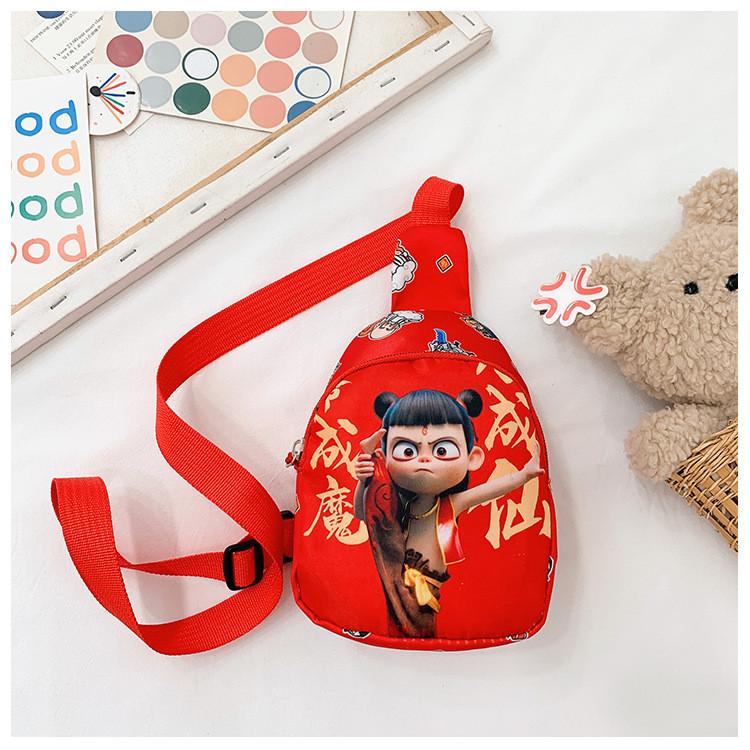 Ne Printed Zha Shoulder Chest Bag Anime Peripheral Children Outdoor Cartoon