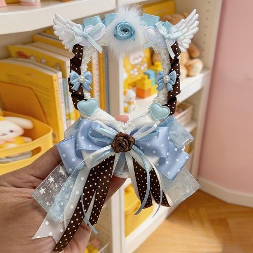 5.8cm Creative Design Kawaii Badge Pin Displaying Holder Sweet Lace Star Protector with Lanyard Fashoin Badge Clip Cover Case