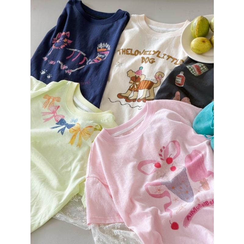 Girls Sweet Korean Style Fake Two Piece Lace Patchwork Short Sleeve T Shirt