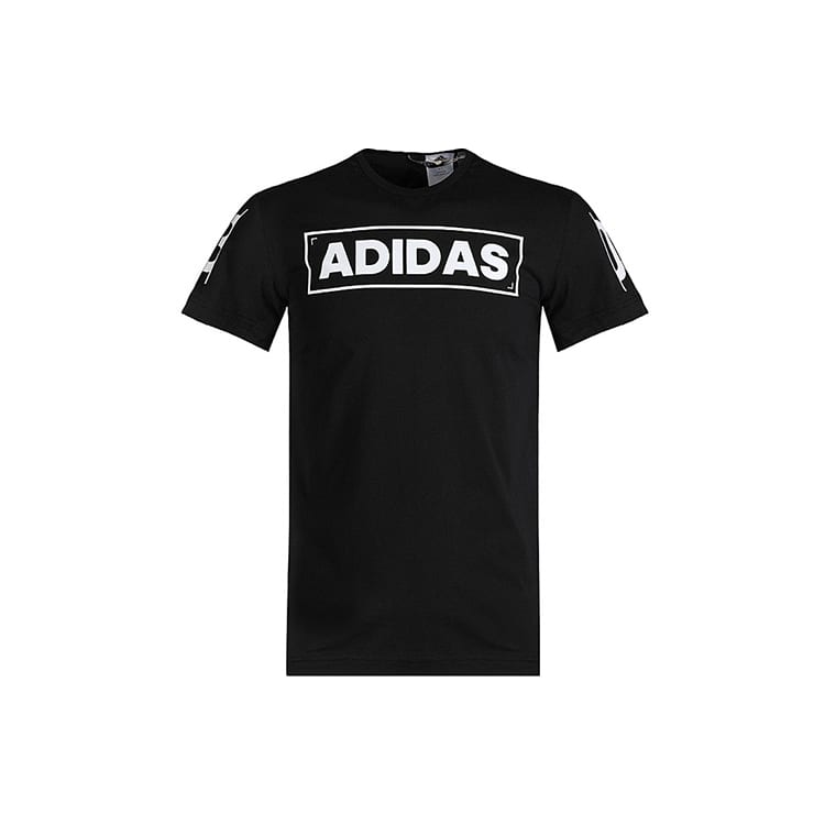 Adidas T Shirts Men's Black Crew Neck Moderate Straight Fit CV4536