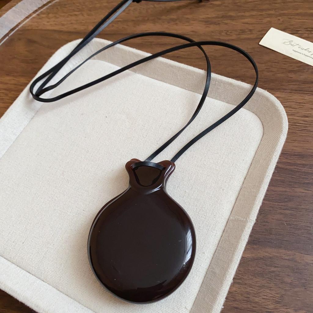Korean fleece rope color artificial tiger's eye stone bag necklace niche design sweater chain retro necklace
