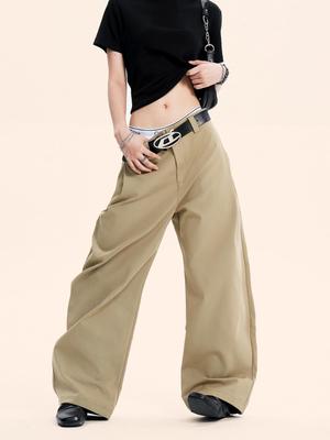 Yongfang Retro Scimitar Unisex Bodenlange Weitbein-Hose