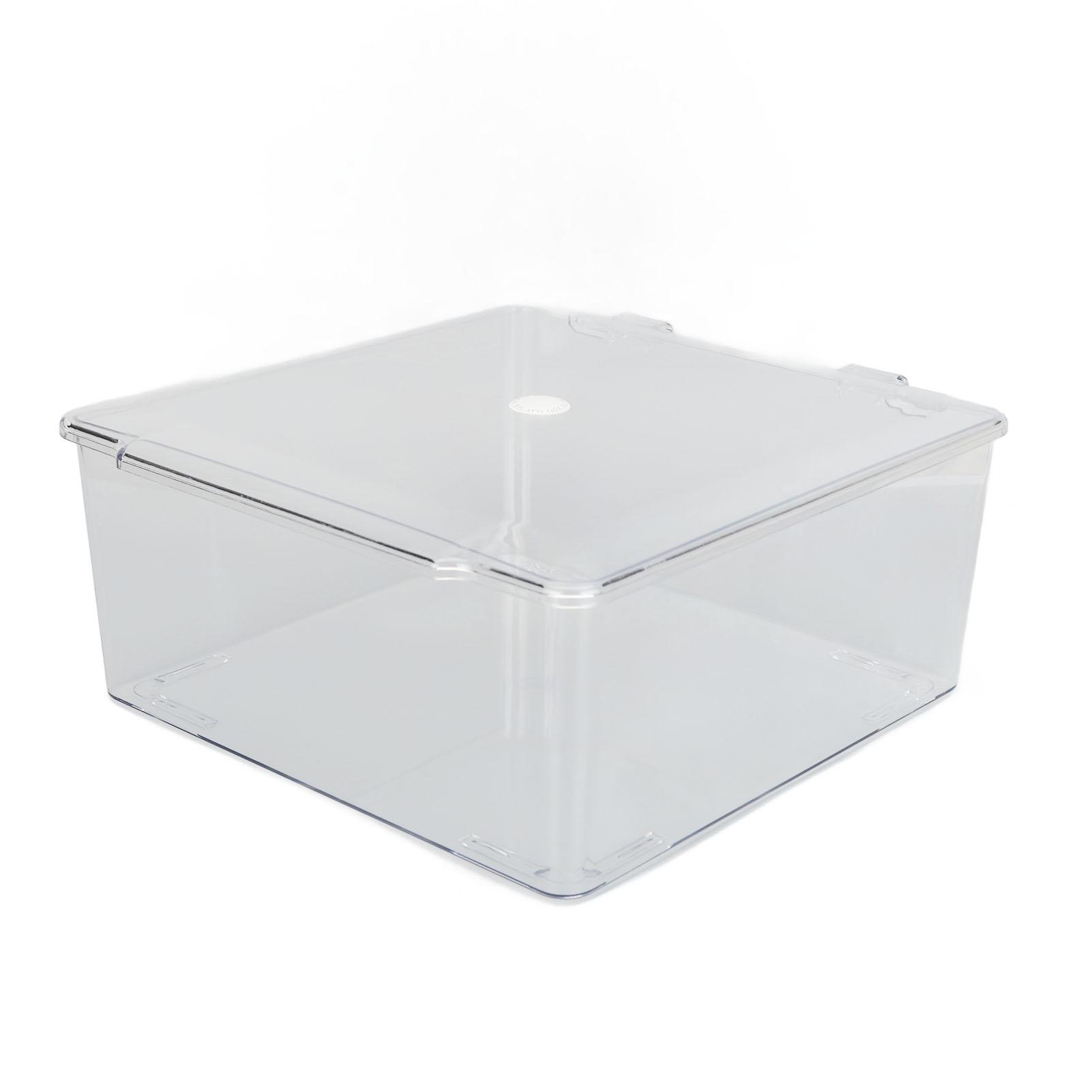 Cosmetic Storage   Box Containers with Hinged Lid Dust Proof Large Capacity Space Saving Clear Plastic Case