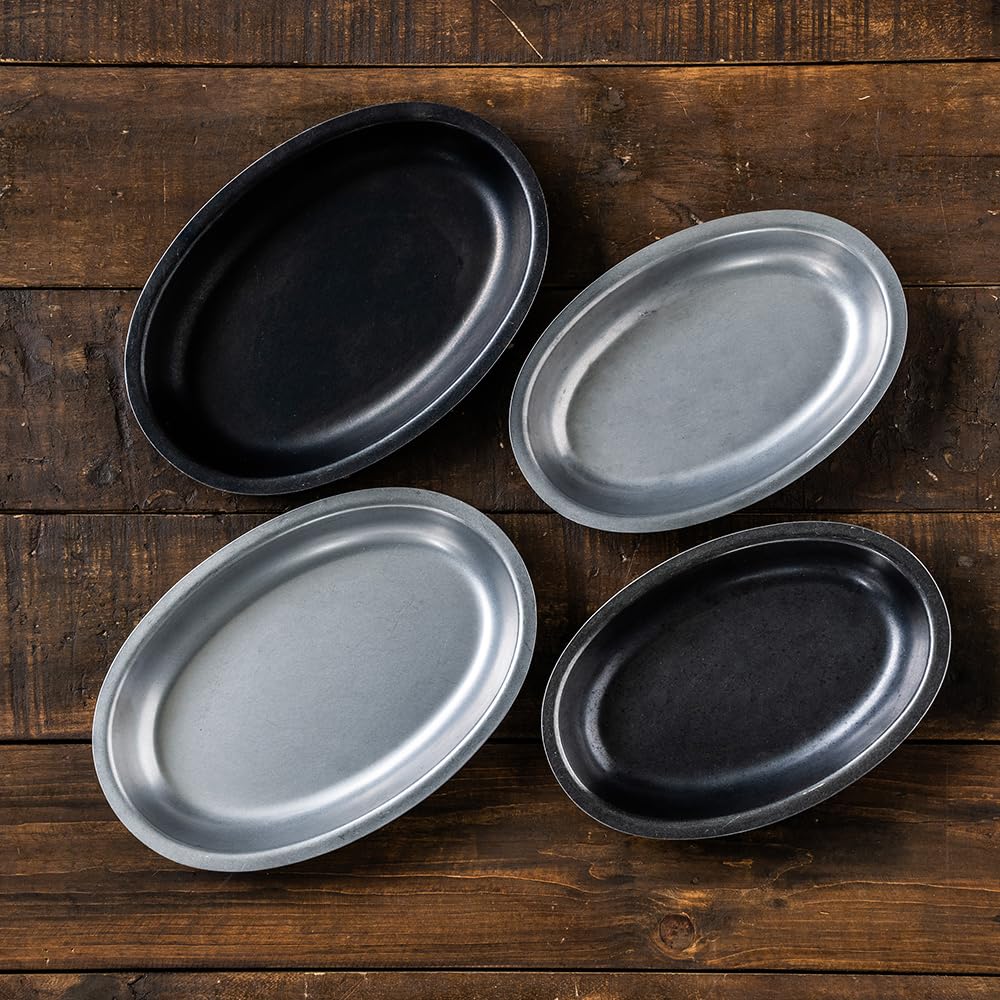 VINTAGE INOX Black Oval Bowl 232mm Made in Japan BLACK VINTAGEINOX Cafe Restaurant Plate Long Plate Stainless Steel Aging Processing Unbreakable