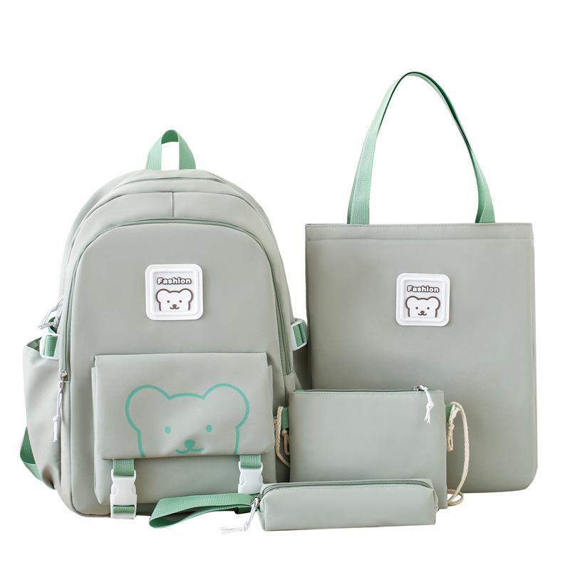 New Backpack Four Piece Student Backpack Simple Large Capacity Backpack for Primary and Secondary School Students