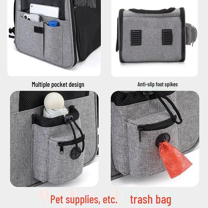 Expandable Breathable Pet Backpack for Cats & Dogs – Foldable, Large Capacity, Ideal for Travel