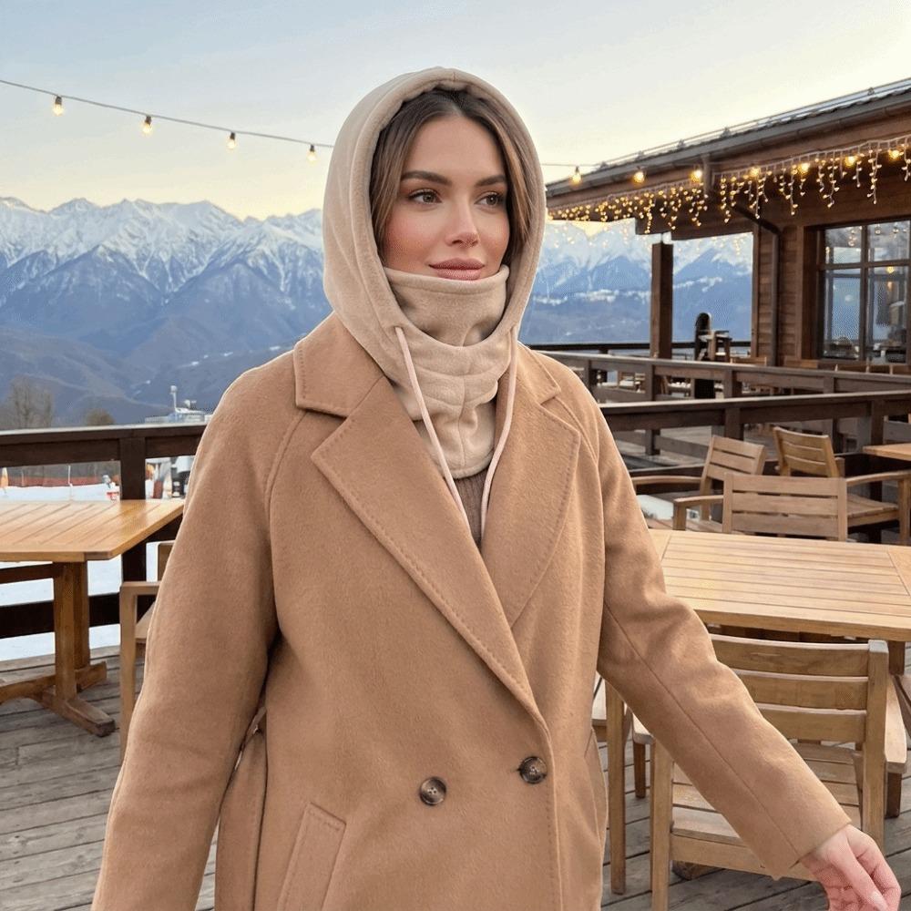 Zipper Closure Balaclava Hat Windproof Warm Hooded Scarf New Year Face Cover Scarf  Motorcycle