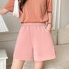 Women's Apricot High-Waist Cotton Linen Cargo Shorts - Summer 2025 Collection: Casual Wide-Leg Mid-Length Design