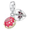 Authentic Original Copper Metal Red Charm Bead Components Heart Cherry Strawberry Flower Fish Bead Components Designed For Necklace Do It Yourself