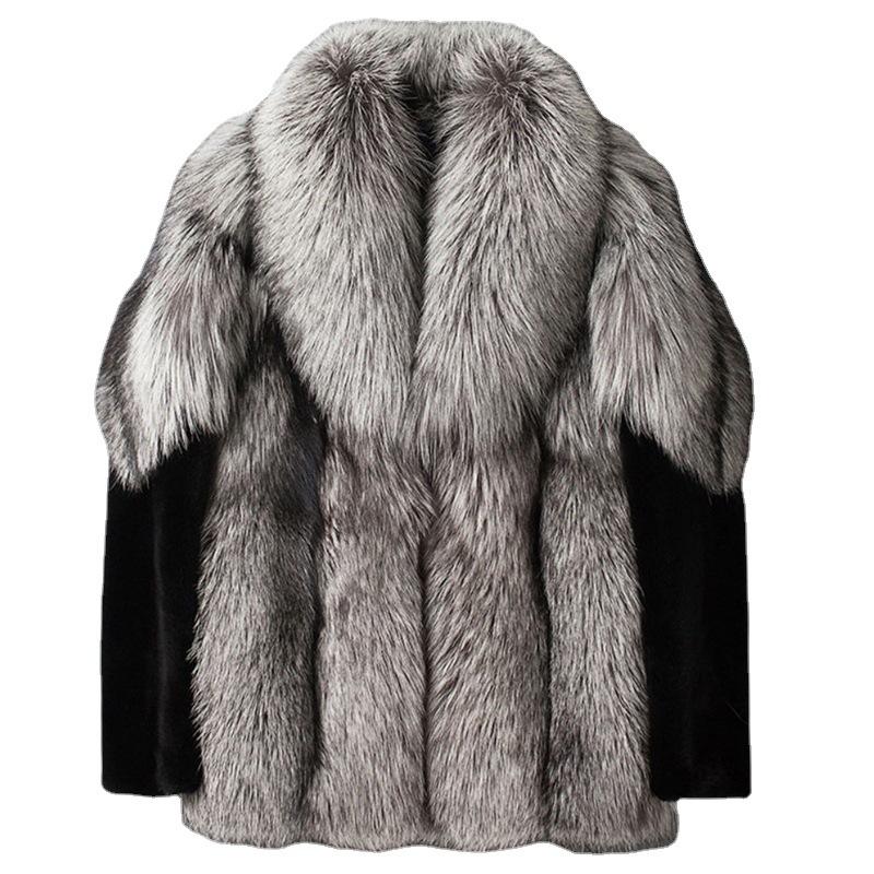 Men's Mink Coat New Fox Fur Fur Integrated Coat Mink Hair Short Jacket Winter Warm Leather Jacket