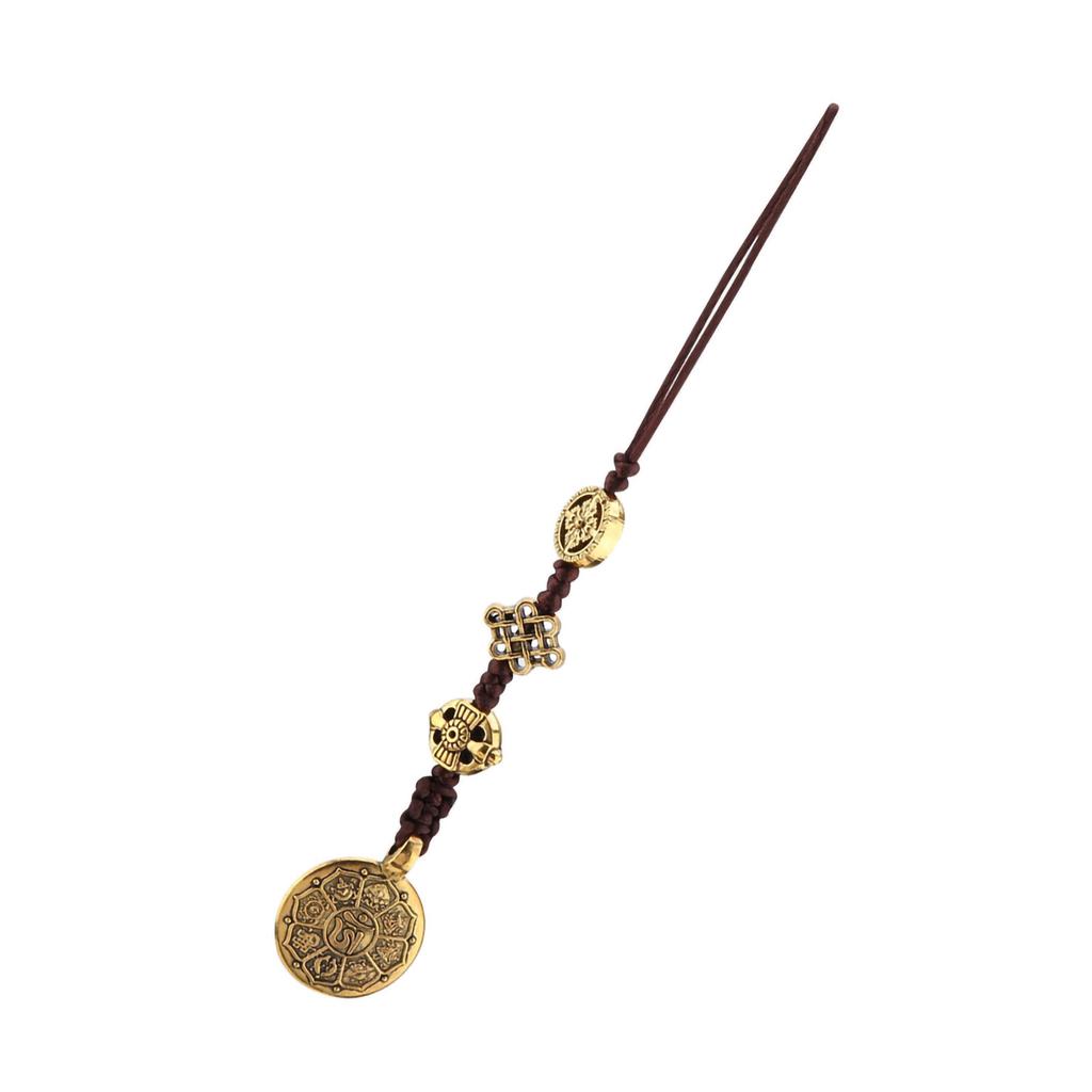 Natural Hand Carved Chinese Taiji Bagua Lucky Amulet PendanT necklace(S)