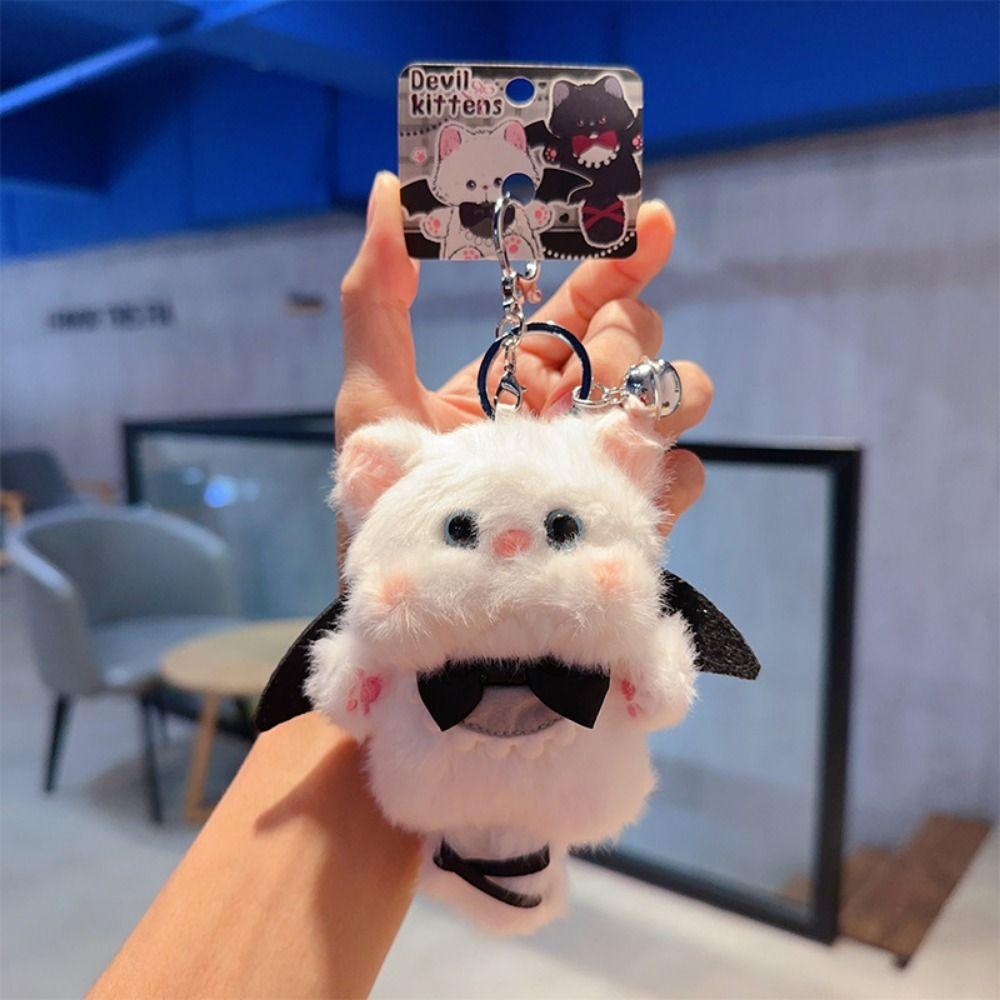 Fluffy Simulation Cat Plush Toy Cute Mini Plush Keychain Kawaii KeyChain Plushie  Backpack Pendant