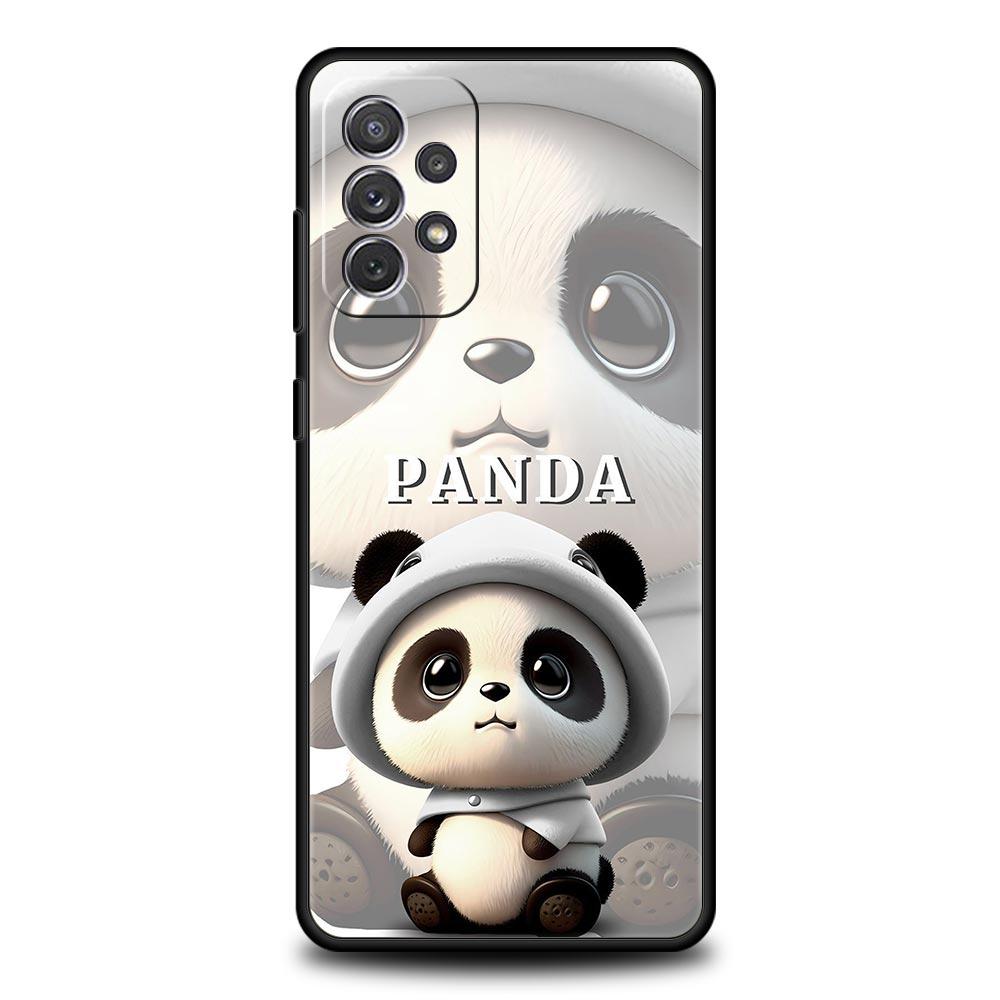 Baby Panda Phone Case for Samsung Galaxy A55 A35 A17 A07 A15 A13 A25 A51 A71 A72 A73 A32 A52 A52S A41 5G Soft TPU Shell Fundas