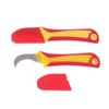 Hand Tool Insulated Knife Electricians Wire Stripper Cable Stripping Snips Straight Curved Blade Rubber Handle Peeling