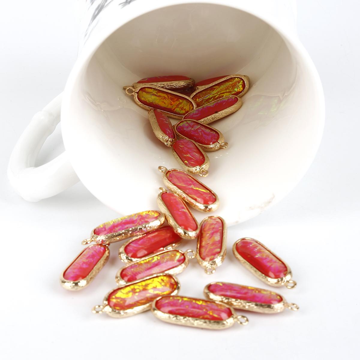 

2 шт. подвески из смолы овальные позолоченные подвески для изготовления ювелирных изделий серьги аксессуары браслет