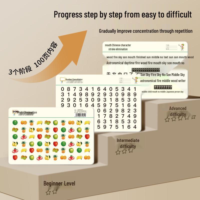 Number Cross-Out Focus & Attention Game: Early Education Puzzle Cards for Children Ages 3-6
