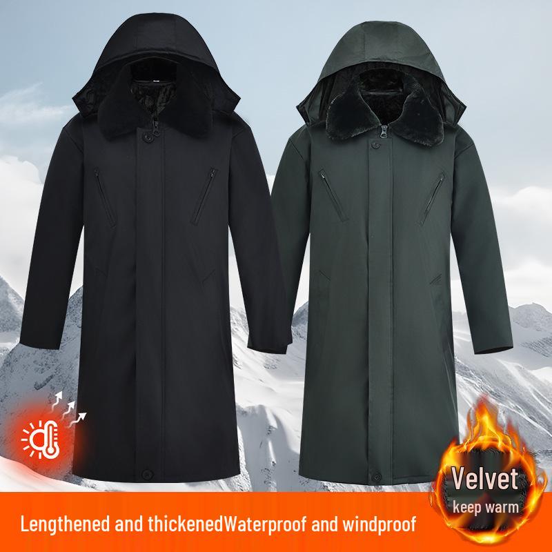 Waterproof Fleece-Lined Cotton Coat with Removable Lining for Cold Storage Work