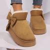 New Winter Thick-soled Mid-calf Warm Shoes Wear-resistant Comfortable and Fashionable Women's Boots Flat-soled Velvet Snow Boots