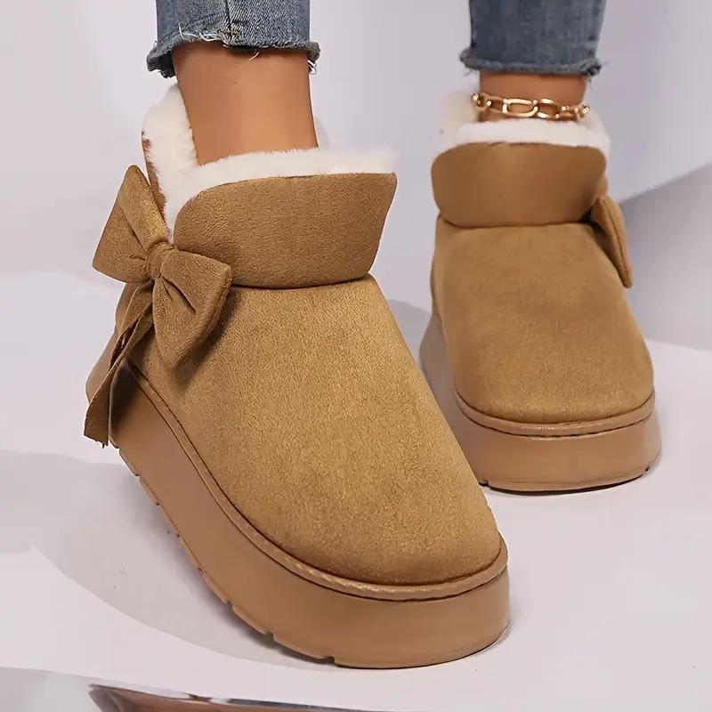New Winter Thick-soled Mid-calf Warm Shoes Wear-resistant Comfortable and Fashionable Women's Boots Flat-soled Velvet Snow Boots