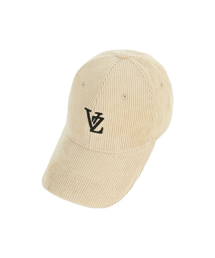 Bajal 3D Monogram Logo Corduroy Oversized Ball Cap Cream
