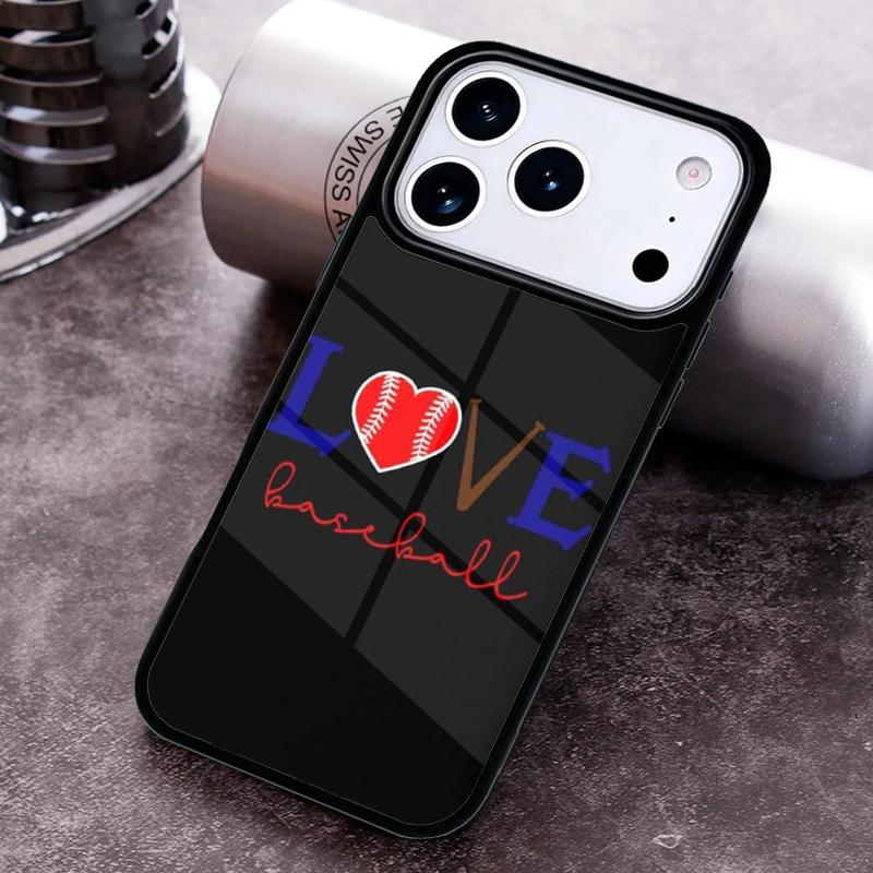 Love Baseball Phone Case for iPhone 17 16 15 Pro Max Air 14 13 12 11 Plus Shockproof Capa Cover