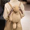 Kawaii 45cm Cartoon Long-eared Rabbit Backpack Super Soft Pink Gray Brown Bag Bunny Funny Graduation Halloween Gift for Students