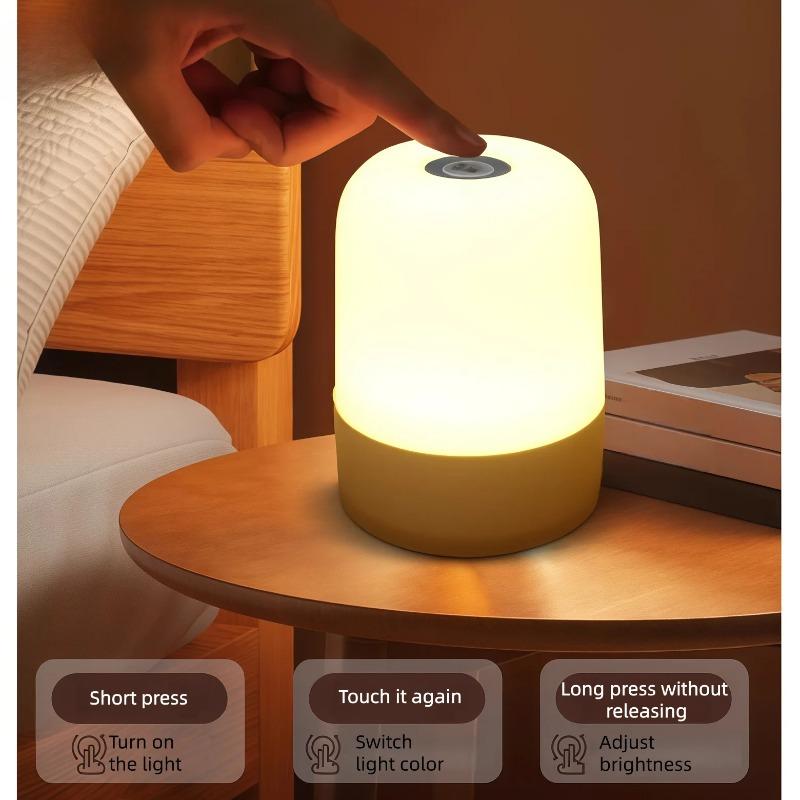 Mini Touch Night Light Rechargeable with Infinite Dimming Portable LED Bedside Table Lamp, Bedroom Living Room Night Light Decor