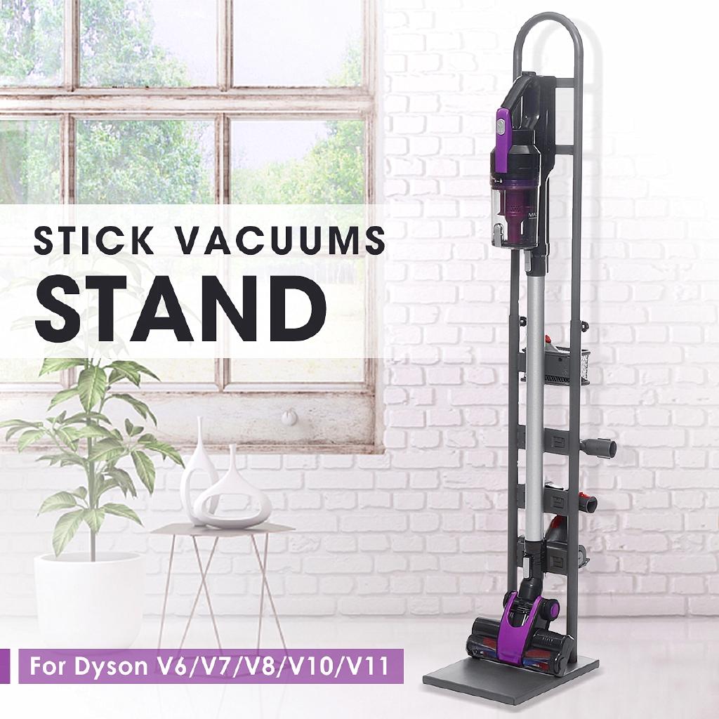 Корзина для хранения пылесоса Стойка Стальная подставка для швабры Бытовой органайзер Держатель Пылесос Отдельно стоящий 22×17×127см