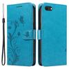 For iPhone 6/6s/7/8/SE (2020)/SE (2022) PU Leather Cases Flower Pattern Wallet Stand Phone Cover with Strap