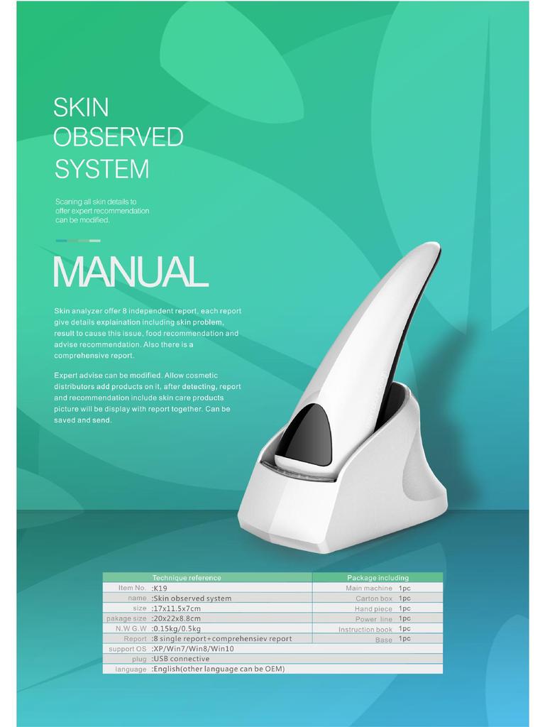 Smart Skin Analyzer: Facial Oil, Moisture, and Pigment Test Instrument