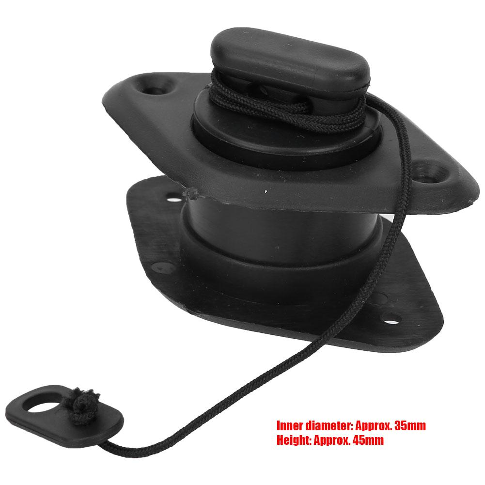 Slitesterk PVC Svart Dreneringsventil for Gummibåter Fiskebåt Kajakk Tilbehør