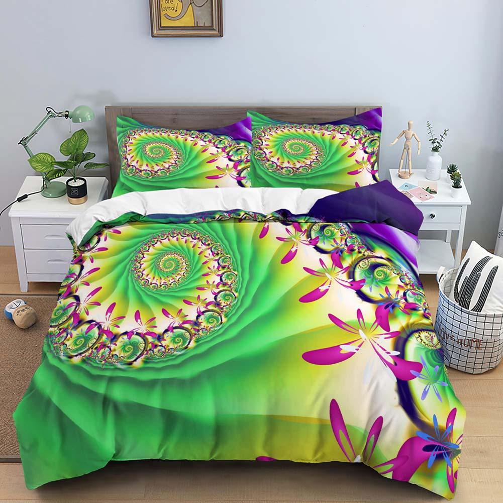 Indian Floral Style King Queen Duvet Cover Colorful Boho Mandala Bedding Set For Adults Geometric Exotic Polyester Quilt Cover