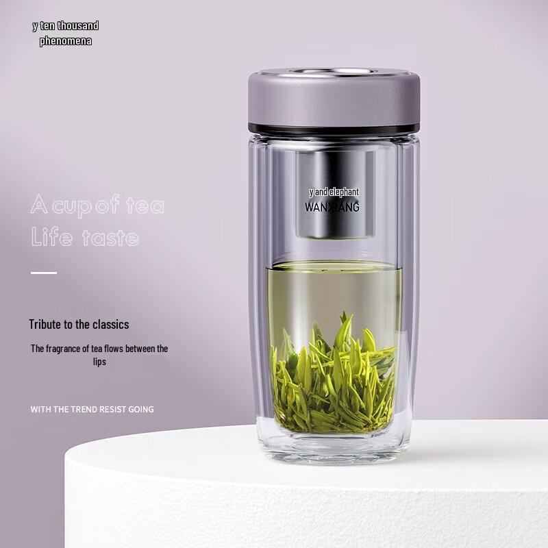 WANXIANG Portable Heat-Resistant Glass Infuser Bottle