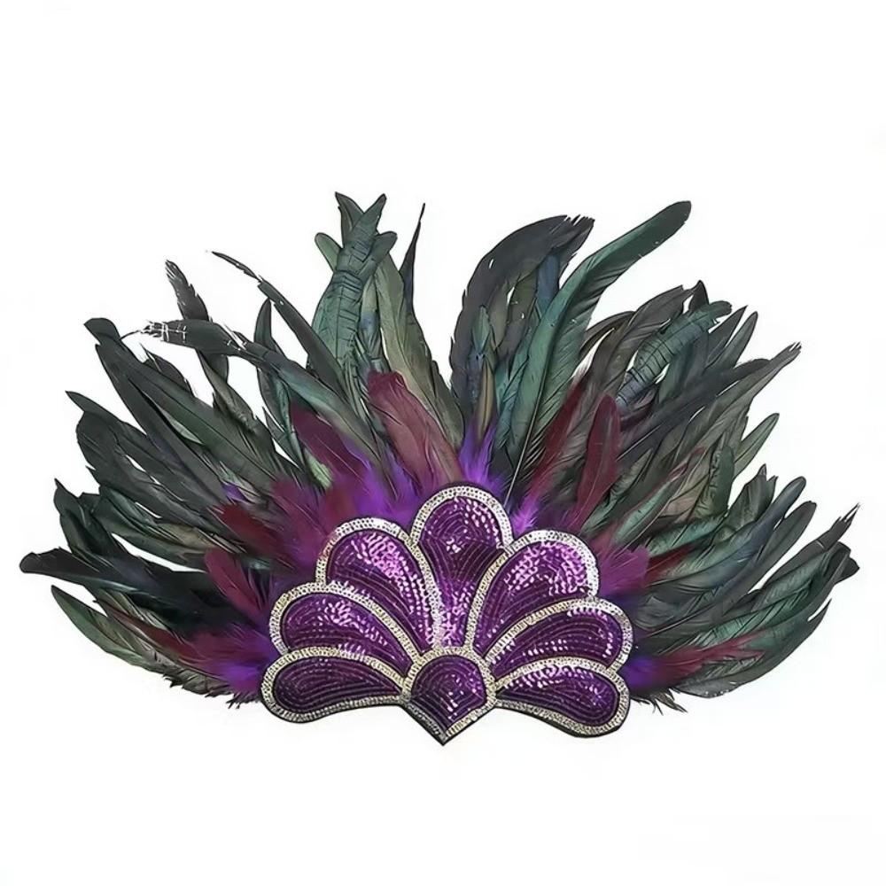 Colorful Feather Headpiece Brazilian Carnival Feather Headdress Stage Headpiece  Carnival Events