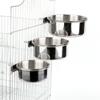 Stainless Steel Hanging Hamster Clamp-on Water Drinker Bird Feeder Parrot Feeding Bowl Cage Cup