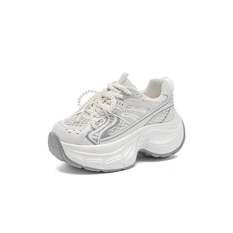 2025 spring new thick-soled super-fire dad shoes women's fashion casual versatile height-increasing straps ins trendy sports shoes