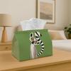 1pc Cute Animal Illustration Modern Geometric Abstract Decorative Tissue Box | Lemur for Home, for Party, Car, Kitchen & Bathroom - Tissue Box for Eve